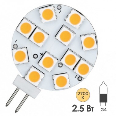 Обзор Лампа светодиодная LED NV-Stiftsockel downl. 2,5W 2700K G4 12V 180Lm