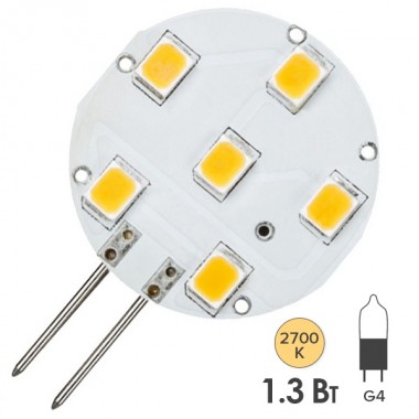 Обзор Лампа светодиодная LED NV-STS downlight 1,3W 2700K 12V G4 130Lm