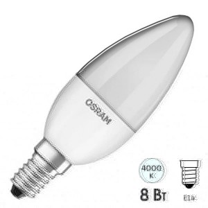 Купить Лампа светодиодная свеча Osram LS CLB 75 8W/840 FR 230V E14 806lm