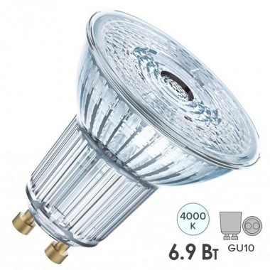 Купить Лампа светодиодная Osram LED VALUE PAR16 8060 80 6,9W/840 230V GU10 575lm 60° 10000h