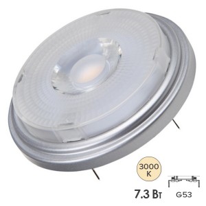 Лампа светодиодная Osram LED PAR AR111 5024 7,3W/930 12V 24° G53  450lm DIM 45000h