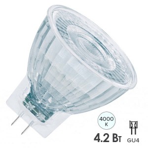 Лампа светодиодная Osram LED P MR11 3536 4,2W/840 12V GU4