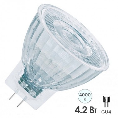 Обзор Лампа светодиодная Osram LED P MR11 3536 4,2W/840 12V GU4