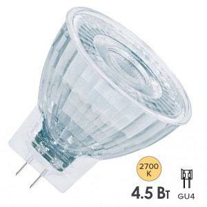Лампа светодиодная Osram LED P MR11 3536 4,5W/927 12V DIM GU4
